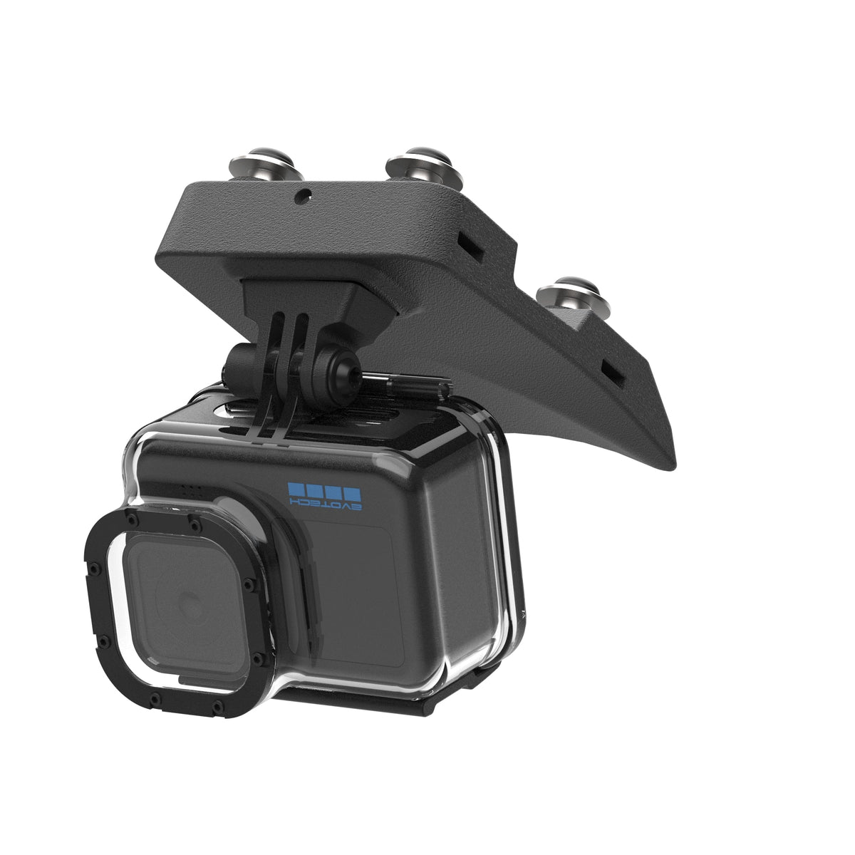 Vue arrière du support de caméra d'action EVOTECH sur KAWASAKI Z900 / SE