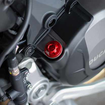 Bouchon de remplissage d'huile MG BIKETEC monté sur Ducati