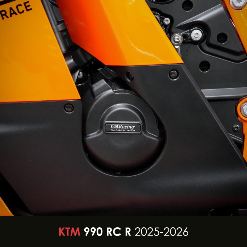 Protection de carter d'alternateur GB RACING montée sur KTM 990 RC R