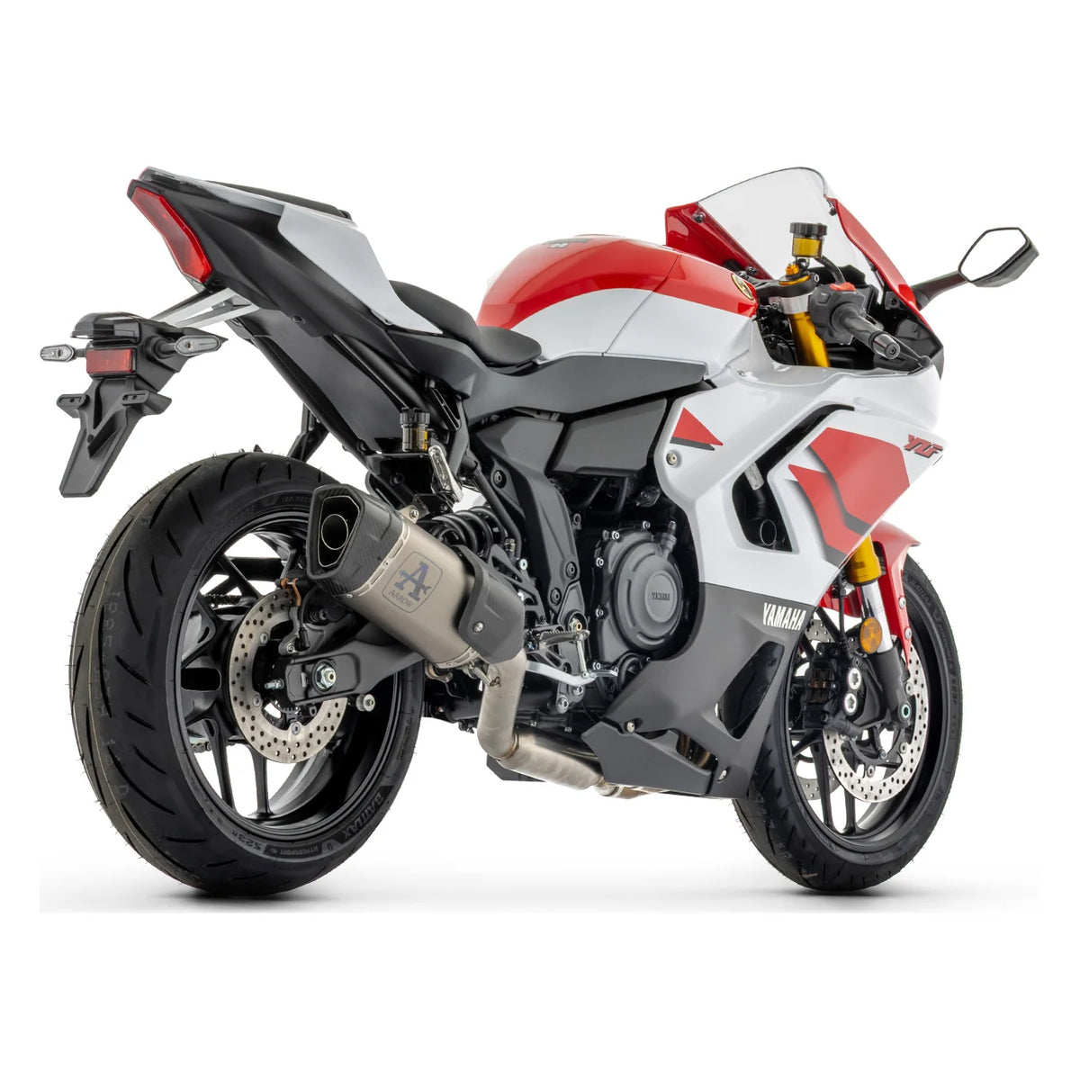 Ligne complète homologuée ARROW Pista pour YAMAHA R7 (2026+) - vue trois-quarts