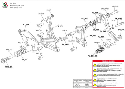 Commandes Reculées BONAMICI | KAWASAKI NINJA ZX-10R/RR (2021+)