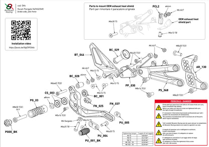 Commandes Reculées BONAMICI | DUCATI PANIGALE V4