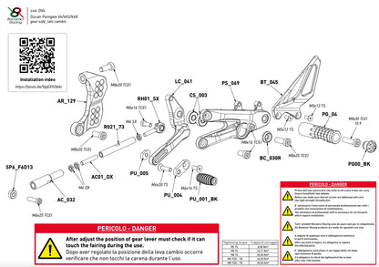 Commandes Reculées BONAMICI | DUCATI PANIGALE V4