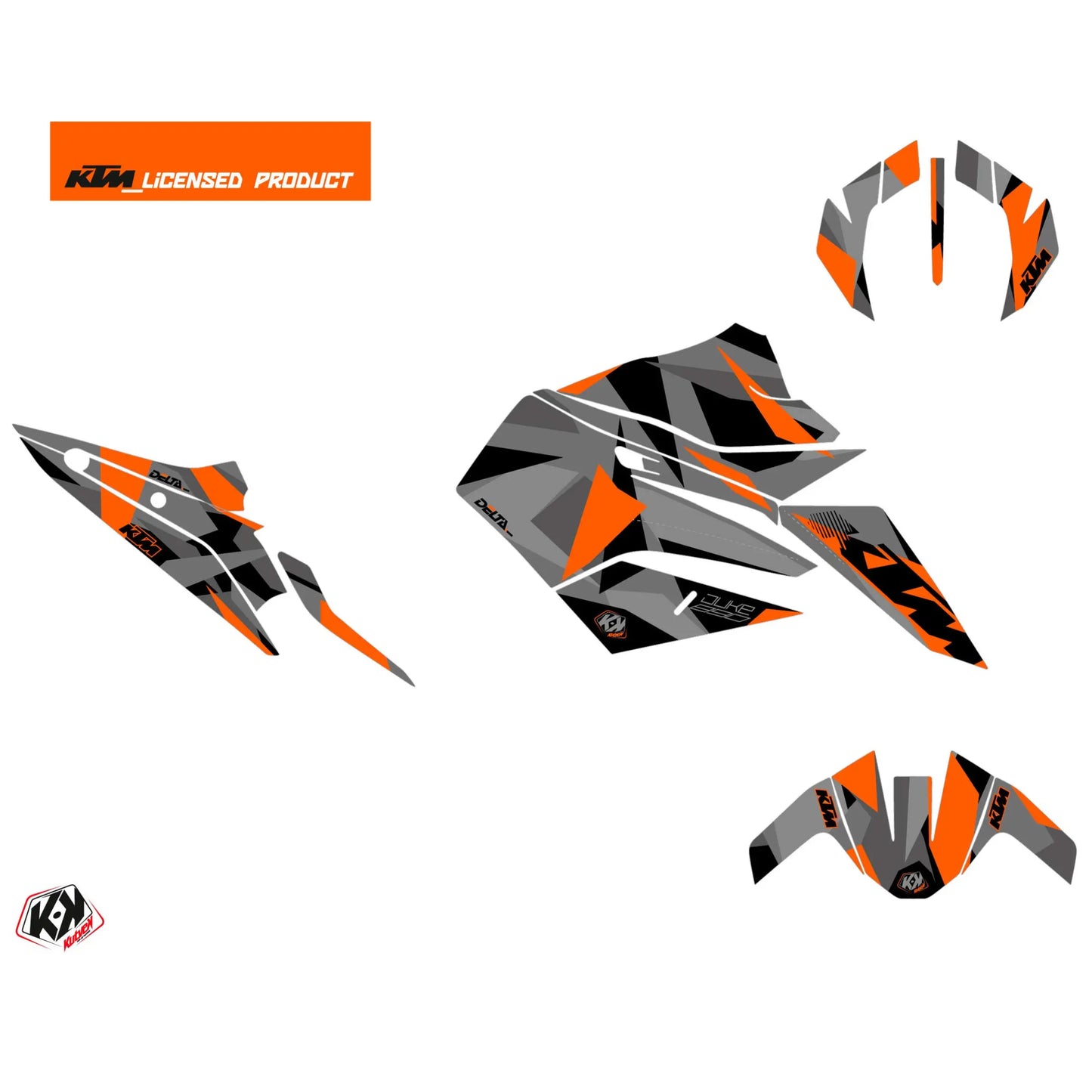 Kit déco KUTVEK DELTA Noir-Orange | KTM DUKE 890