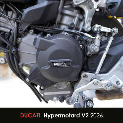 Protection de carter d'alternateur GB RACING montée sur DUCATI HYPERMOTARD V2 / SP 2026