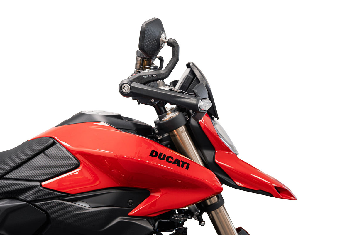 Rétroviseurs embouts de guidon Sport EVOTECH montés sur DUCATI HYPERMOTARD V2 / SP - vue 3