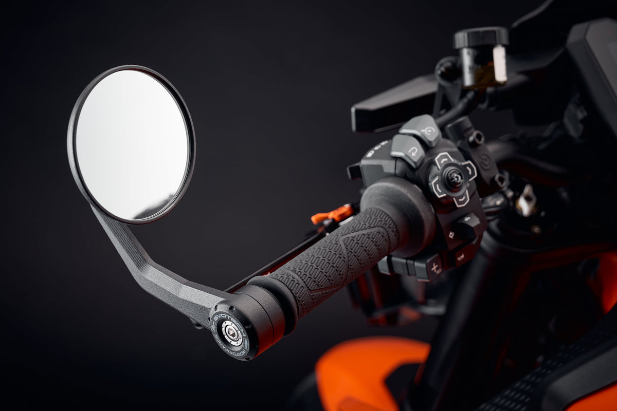 Rétroviseurs rétro EVOTECH montés sur le guidon