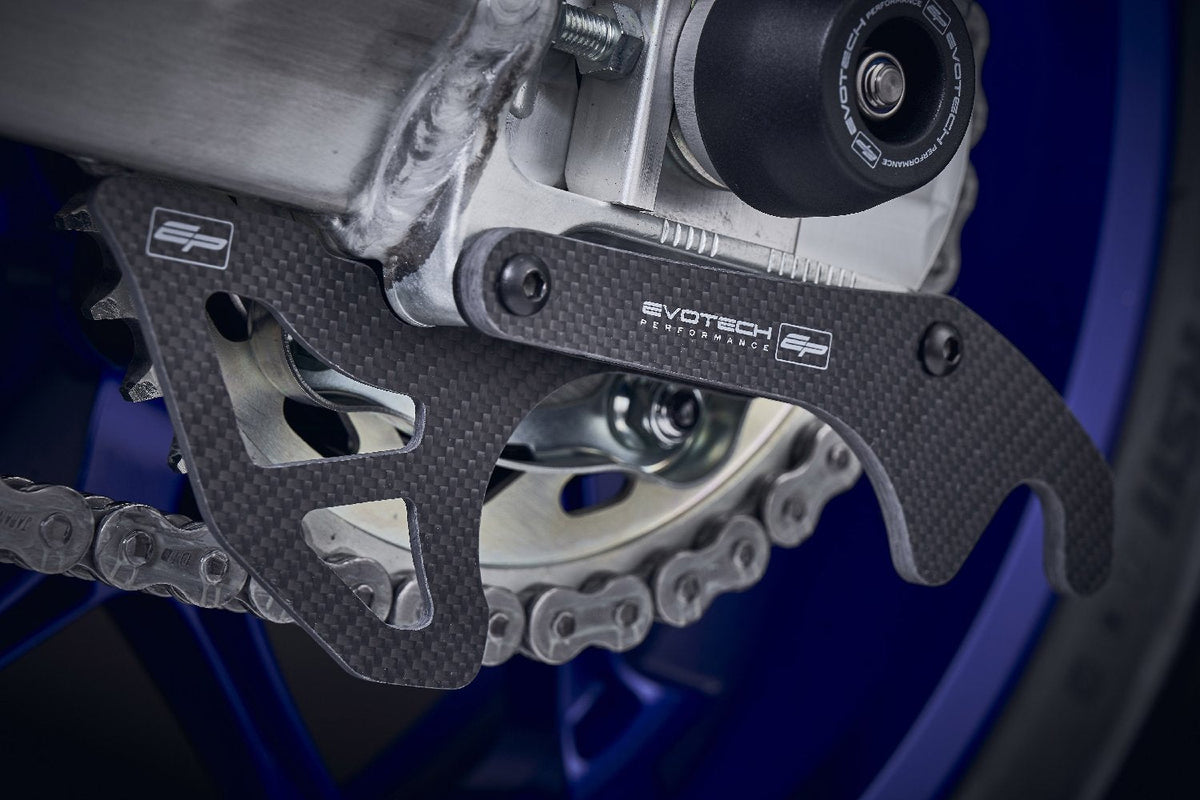 Kit support béquille et protection de chaîne carbone EVOTECH pour YAMAHA R6 (2017+) - vue 3