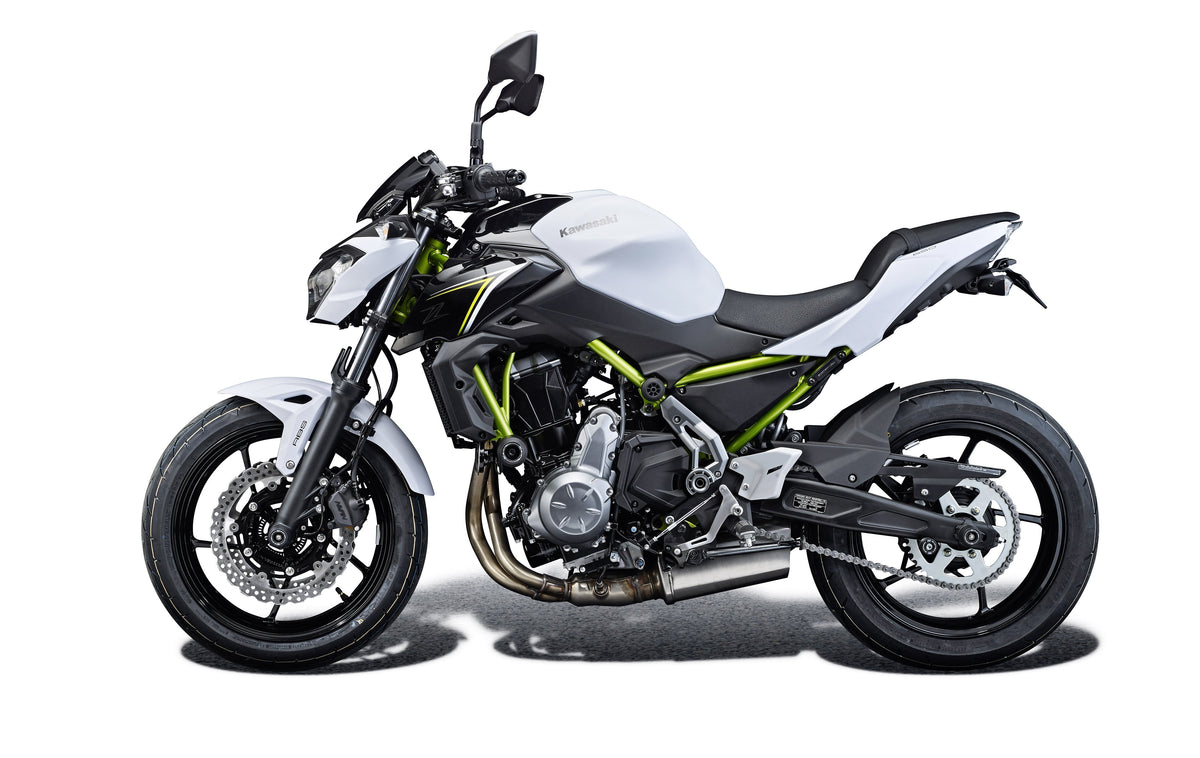 Protection d'axe de roue avant EVOTECH montée sur KAWASAKI Z650 / S (2026+) - vue 5
