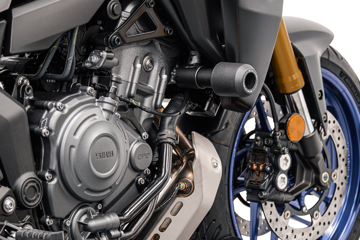 Protections de cadre EVOTECH montées sur YAMAHA TRACER 7 / GT (2025+)