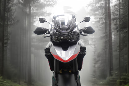 Grille de phare EVOTECH montée sur TRIUMPH TIGER 900 GT - vue avant