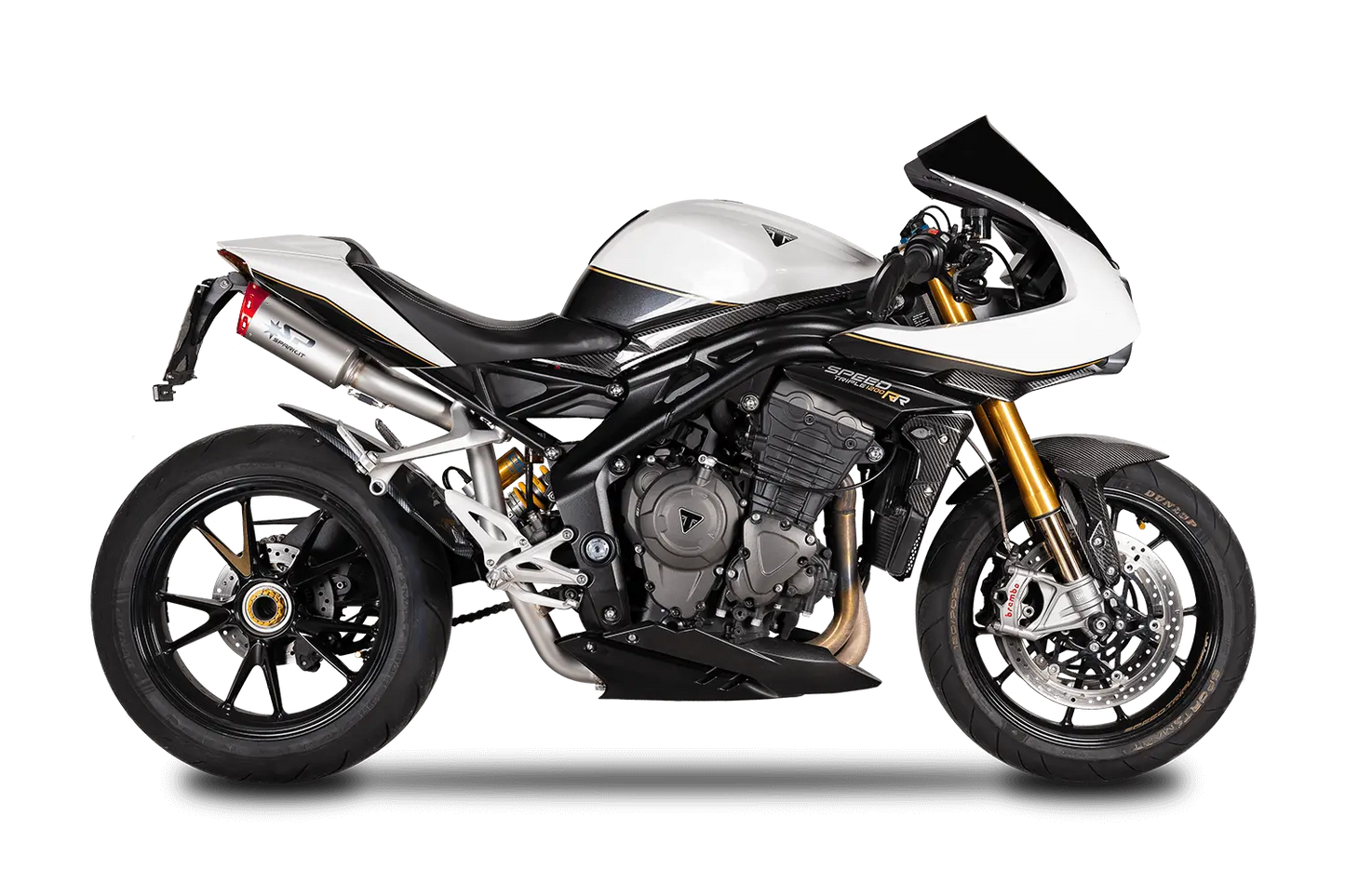 Demi-ligne "Racing" SPARK DOUBLE DYNO Rouge  | TRIUMPH SPEED TRIPLE 1200 RS / RR