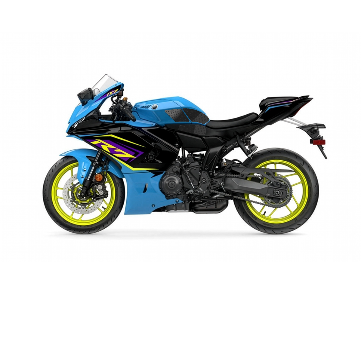 Grips de réservoir STOMPGRIP noirs pour YAMAHA R7 (2026+) - vue gauche