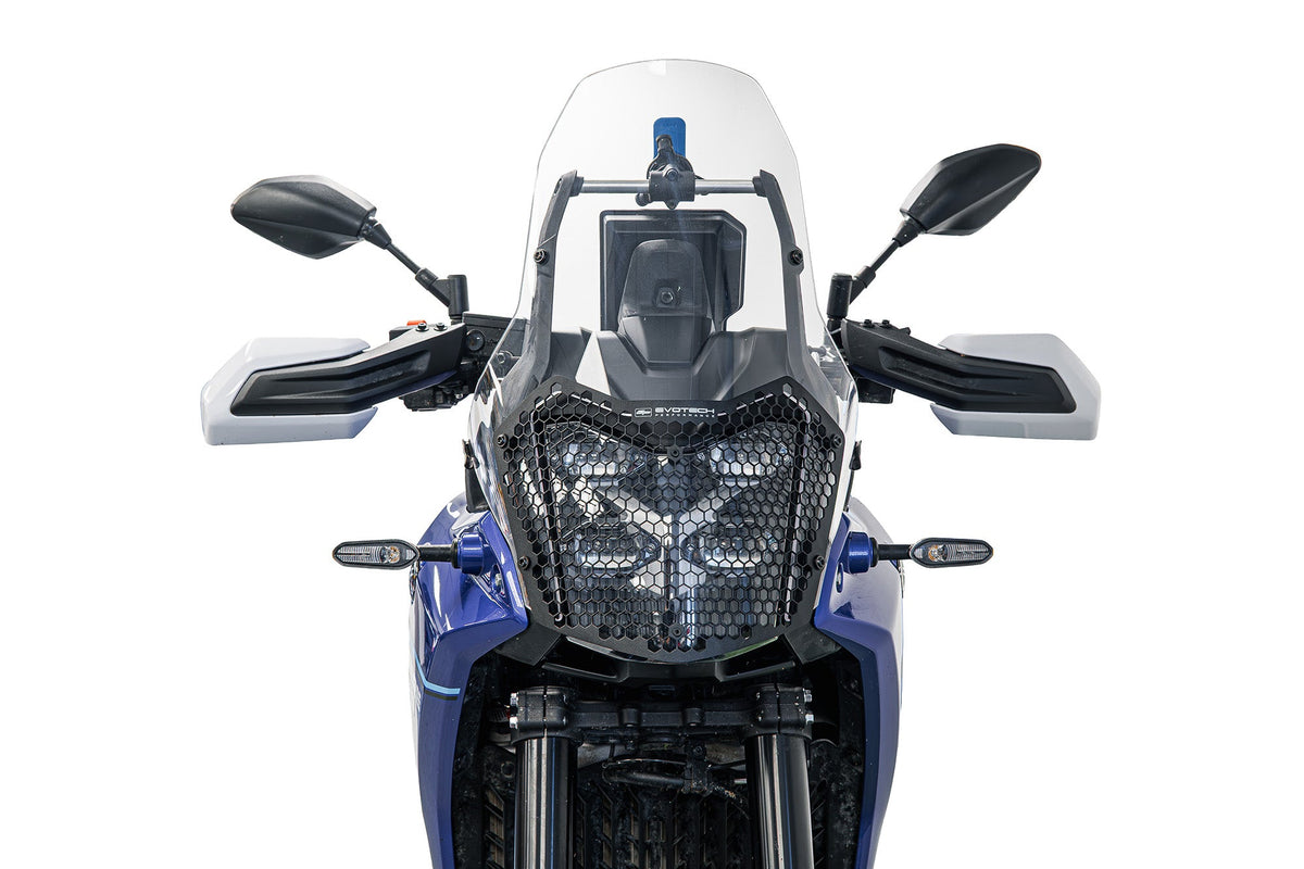 Grille de phare EVOTECH montée sur YAMAHA TENERE 700 - vue de détail