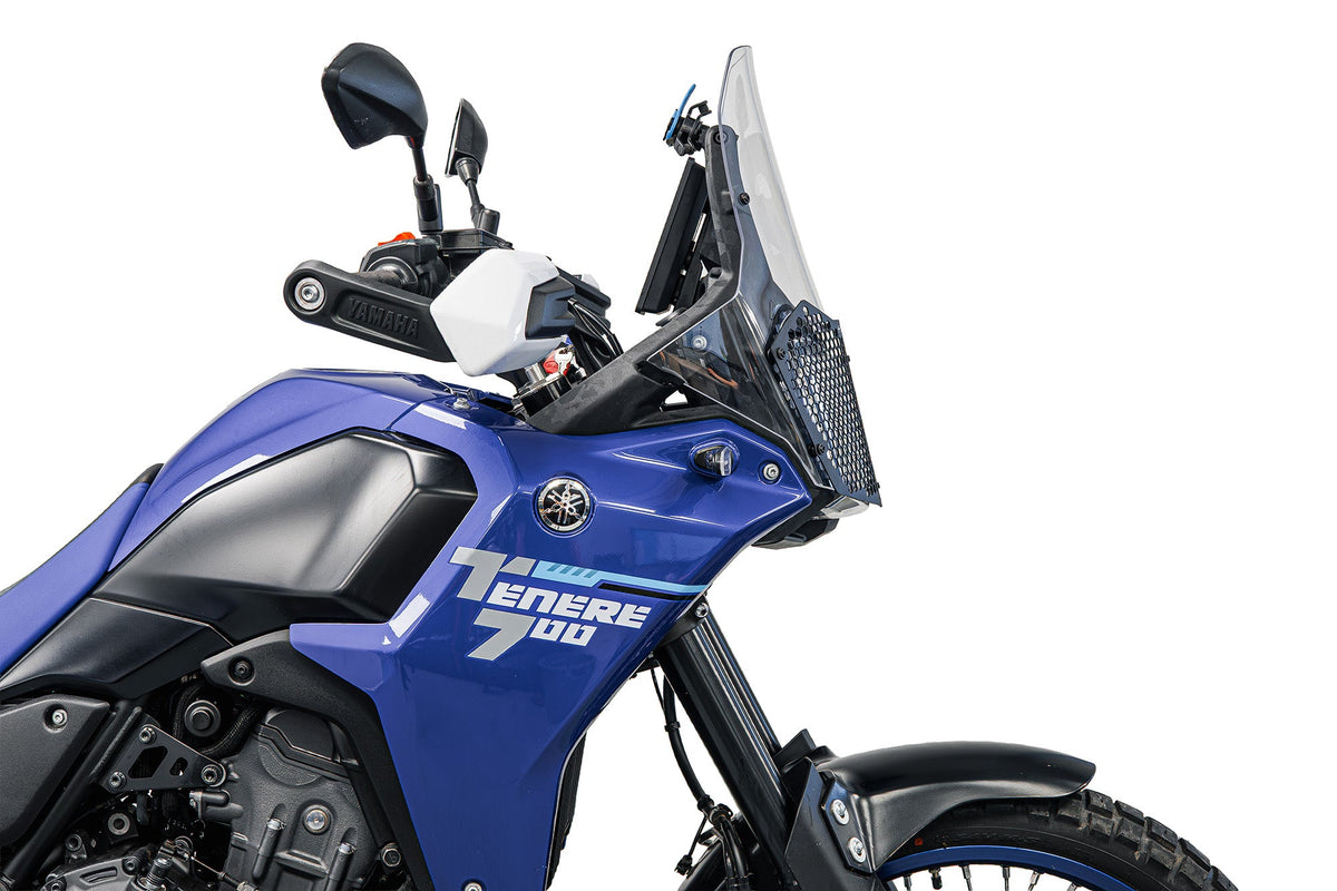 Grille de phare EVOTECH montée sur YAMAHA TENERE 700 - vue latérale