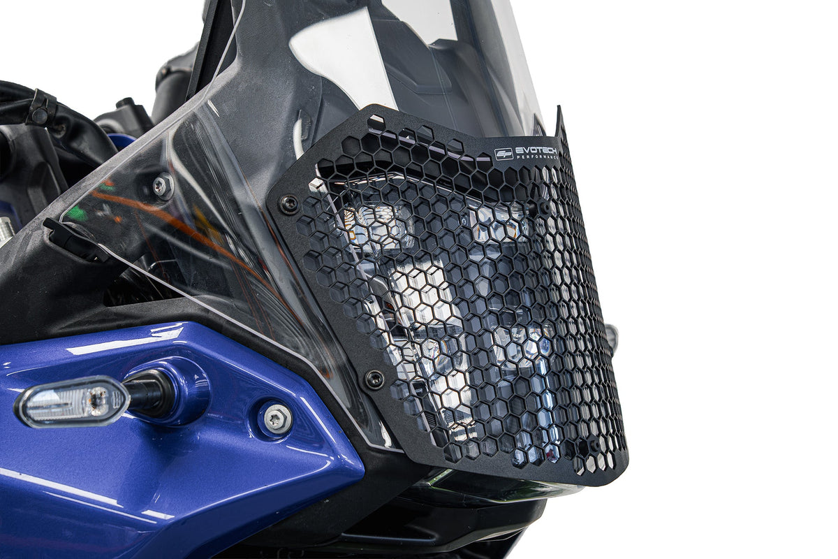 Grille de phare EVOTECH montée sur YAMAHA TENERE 700 - vue avant