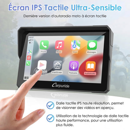 CarPlay moto Carpuride W502 – écran IPS tactile