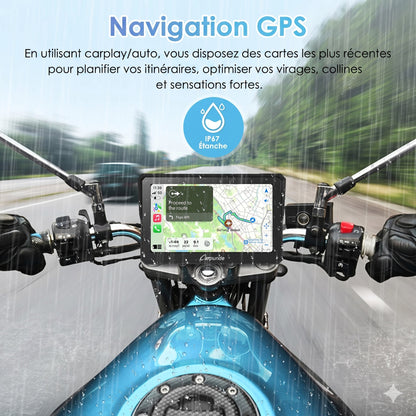 CarPlay moto Carpuride W502 – navigation GPS et étanchéité IP67