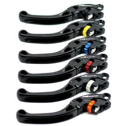 Levier d'embrayage court XS MG BIKETEC avec molettes de couleur pour Ducati Hypermotard V2 / SP