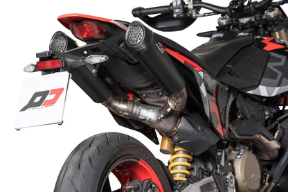 „Zugelassener“ QD EXHAUST TRI CONE DARK Schalldämpfer | DUCATI HYPERMOTARD 698 MONO / RVE