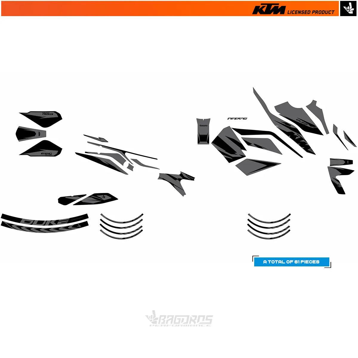 Kit déco "INFERNO" BAGOROS PERFORMANCE | KTM DUKE 790 / 890 / 890R - GEN PERFORMANCE