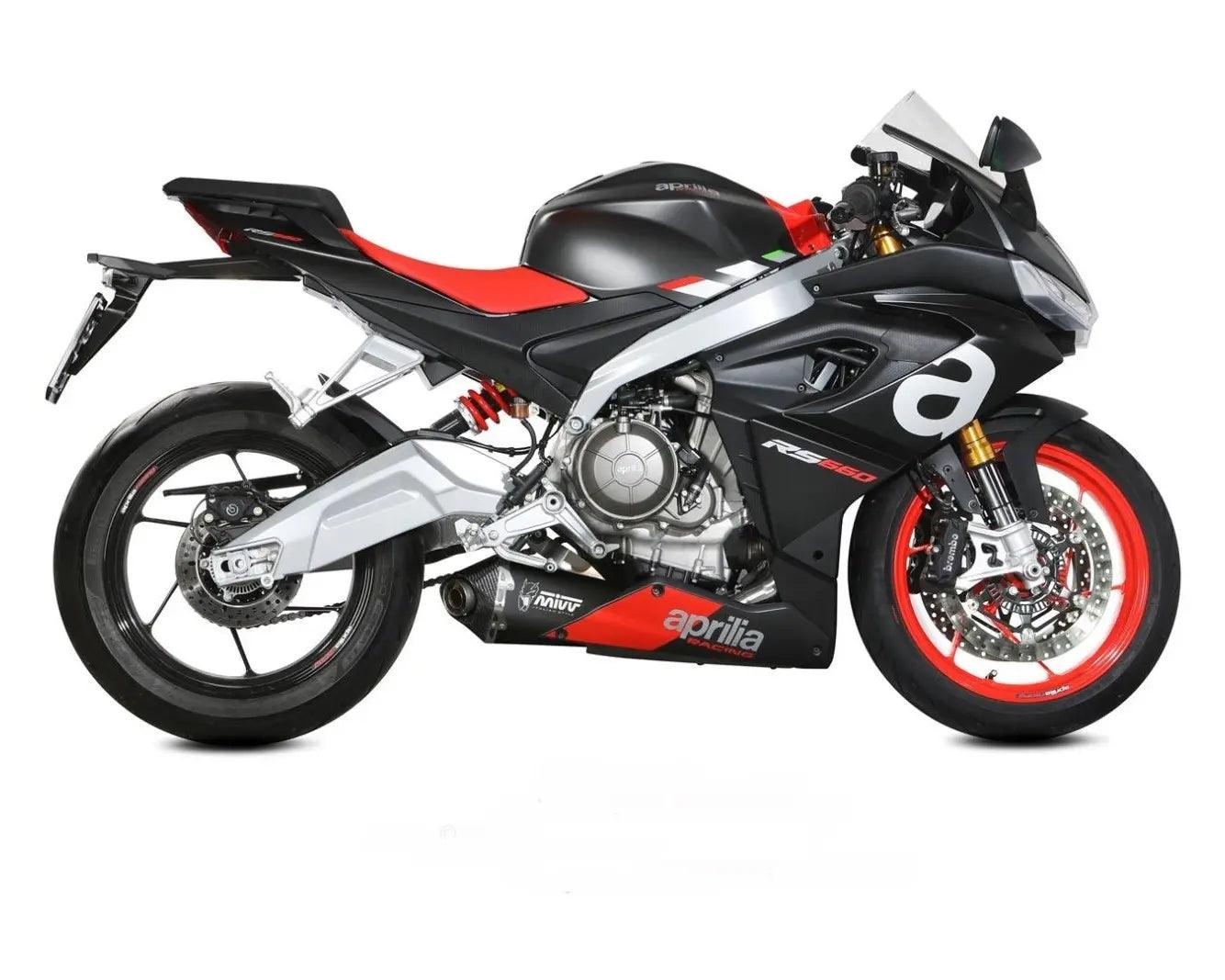 Ligne Complète Échappement MIVV Delta Race Pour Triumph Trident 660 (2021-2022) – Homologuée, Acier Noir/Carbone